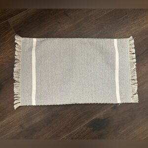 Gray Textured Fringe Decorative Pillow Cover 12x20